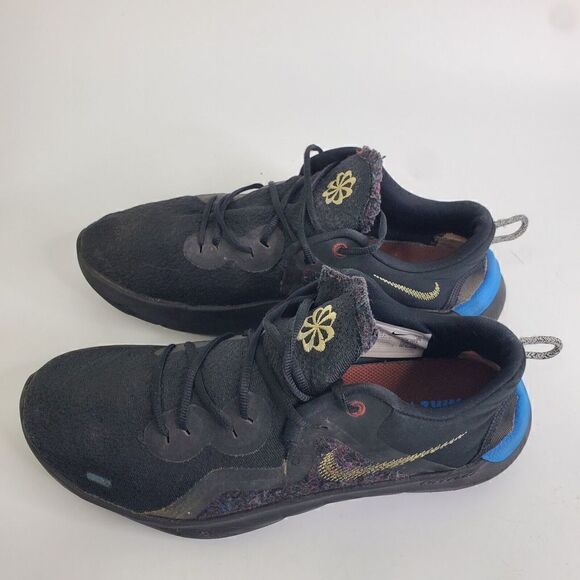 Nike Flex Run 2021 Shoes Mens Size 8 Black Melon Tint Light Blue CW3408-001 - Picture 3 of 15